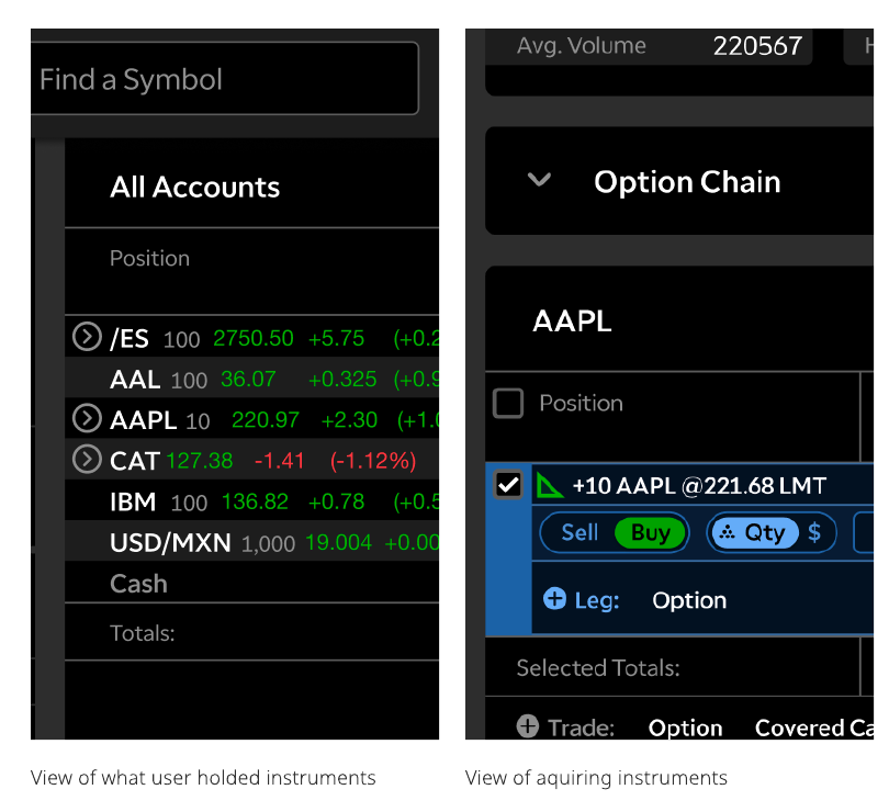 Two interface panels with their object labels removed